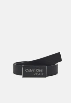Calvin Klein Jeans LOGO PLAQUE BELT - Gürtel - Black