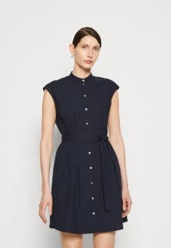 Marc O'Polo DRESS SHIRT STYLE FITTED WAIST SLEEVELESS WITH BELT - Blusenkleid - Deep Blue Sea