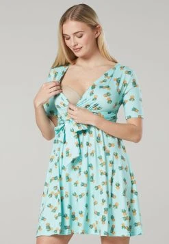 WITH A BELT AND A PRINT - Freizeitkleid - Mietowy Ananasy