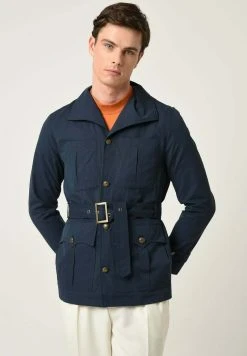 WITH BELT - Leichte Jacke - Navy Blue