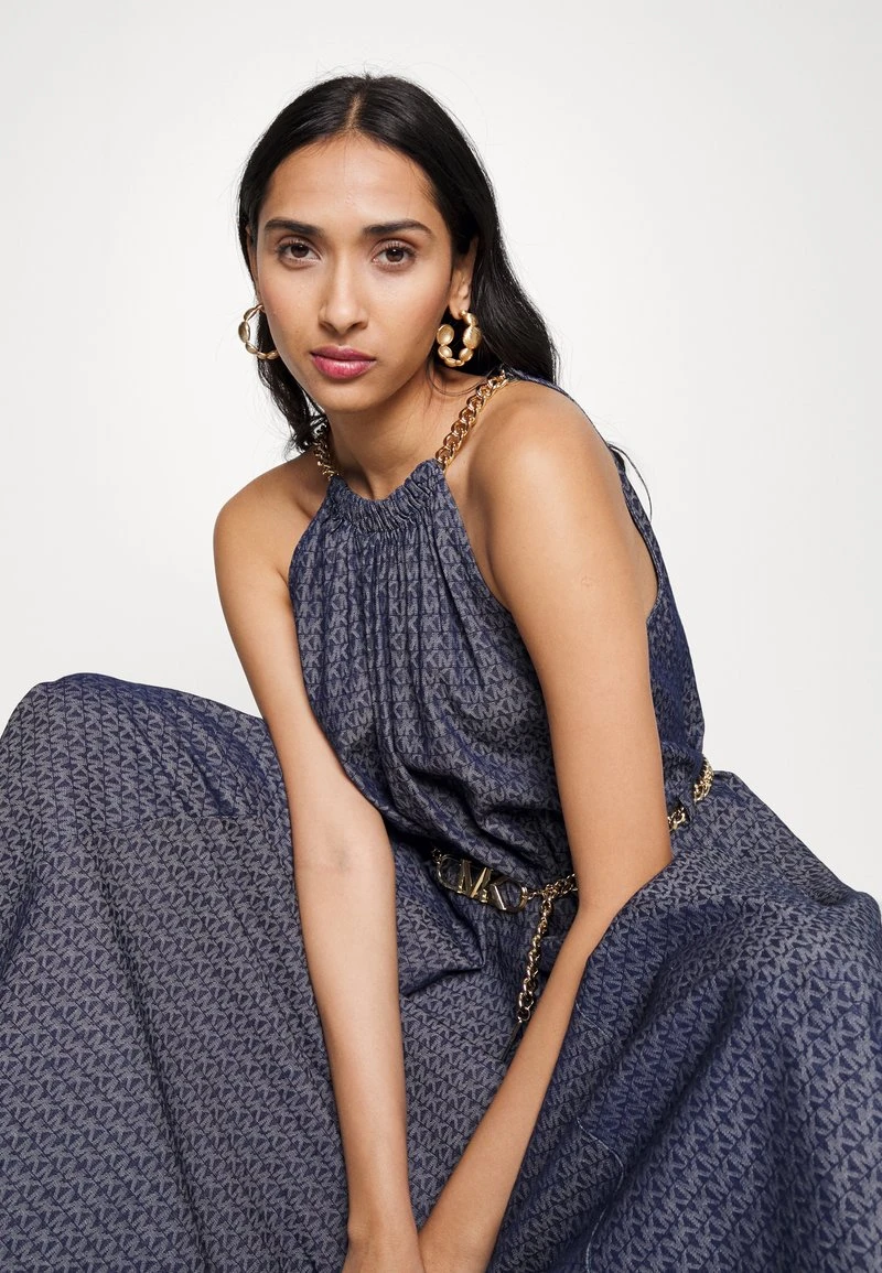 MICHAEL Michael Kors CHAIN BELT HALTER - Cocktailkleid/festliches Kleid - Indigo Rinse – Bild 5
