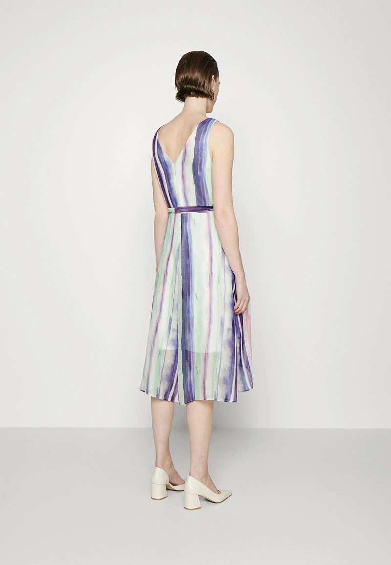 DKNY DOUBLE V FAUX WRAP WITH BELT - Cocktailkleid/festliches Kleid - Painted Skies/ivory/sunkist Coral Multi – Bild 4