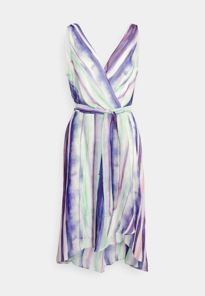 DKNY DOUBLE V FAUX WRAP WITH BELT - Cocktailkleid/festliches Kleid - Painted Skies/ivory/sunkist Coral Multi – Bild 5