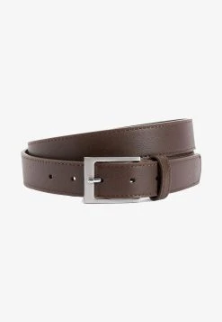 Next MOTTLED DARK BROWN STITCHED EDGE BELT - Gürtel - Mottled Brown