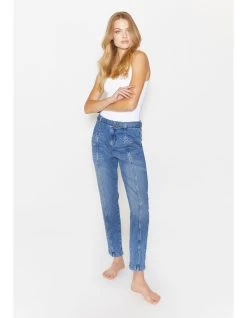 Angels Straight-Jeans Clare Fancy Belt In Blue Used