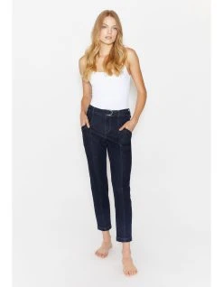 Angels Straight-Jeans Clare Fancy Belt In Dark Indigo