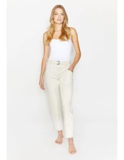 Angels Straight-Jeans Clare Fancy Belt In Light Ecru