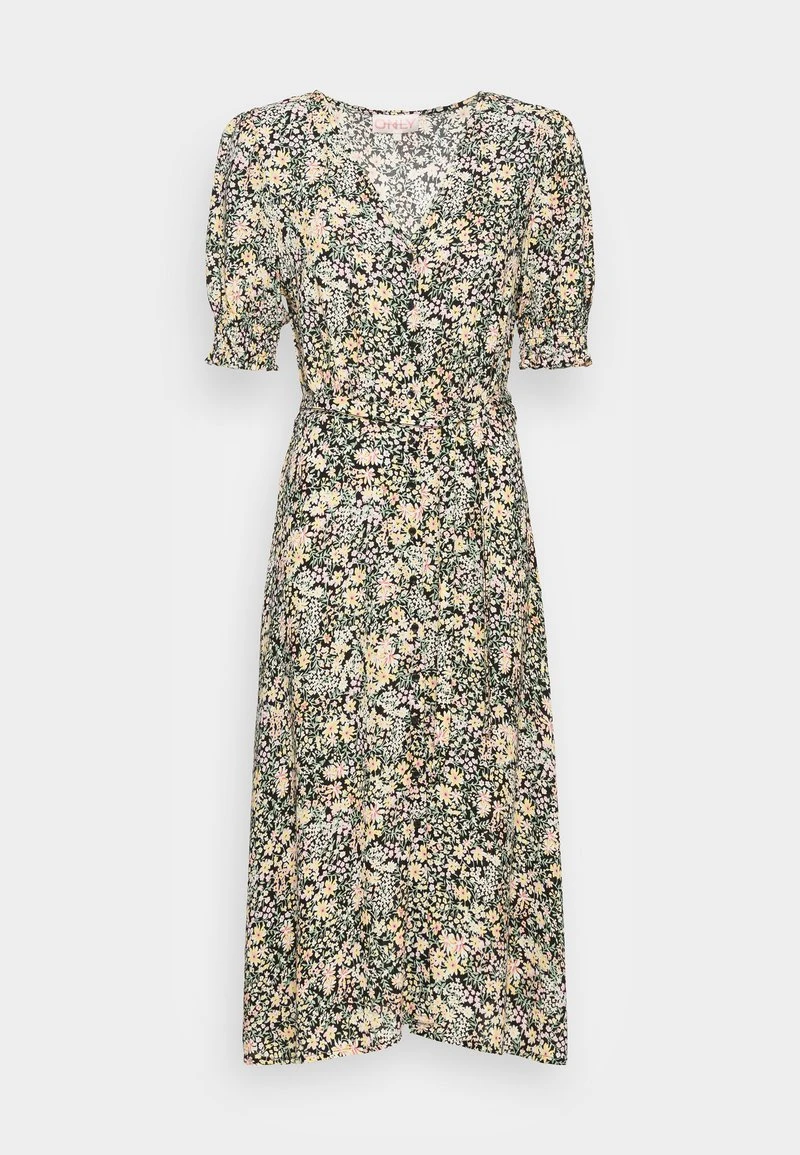 ONLY ONLFREDERIKKE V NECK BELT DRESS - Blusenkleid - Cloud Dancer/yellow Mix – Bild 4