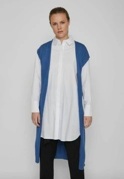 Vila VIRIL OPEN BELT LONG - Strickjacke - Federal Blue
