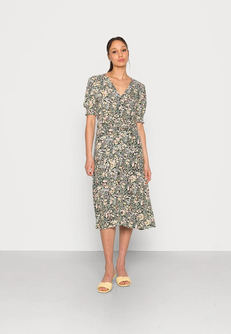 ONLY ONLFREDERIKKE V NECK BELT DRESS - Blusenkleid - Cloud Dancer/yellow Mix – Bild 6