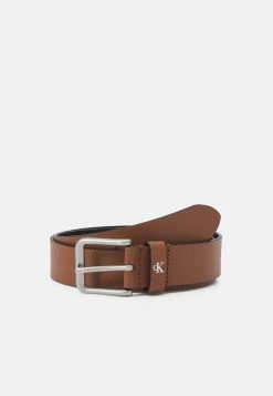 Calvin Klein Jeans ROUND CLASSIC BELT - Gürtel - Cognac