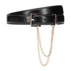Leather Belt (H) 95 X (B) 2,4 Cm In Black