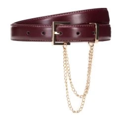 Leather Belt (H) 95 X (B) 2,4 Cm In Bordeaux