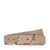 Leather Belt (H) 95 X (B) 2,7 Cm In Beige