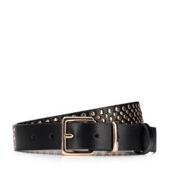 Leather Belt (H) 95 X (B) 2,7 Cm In Black