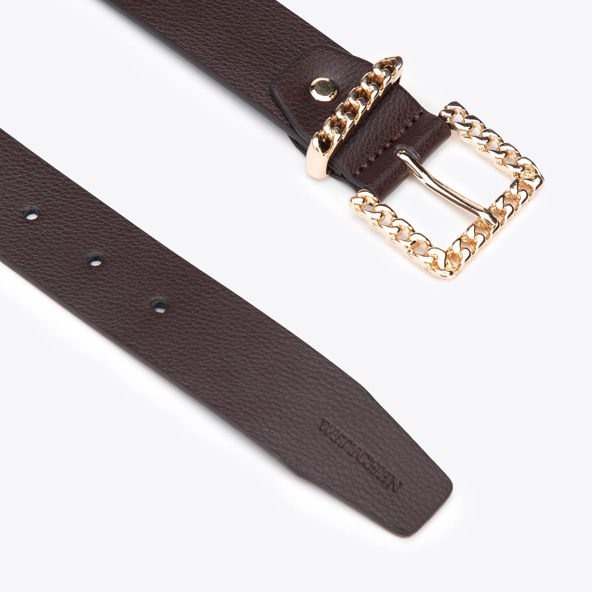 Leather Belt (H) 95 X (B) 3,2 Cm In Brown – Bild 2